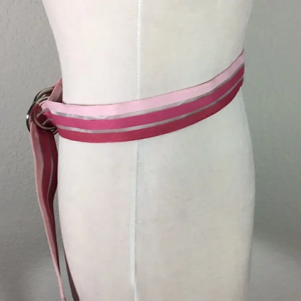 Belt Double Ring Rhinestone Cloth Barbiecore Pink Belt